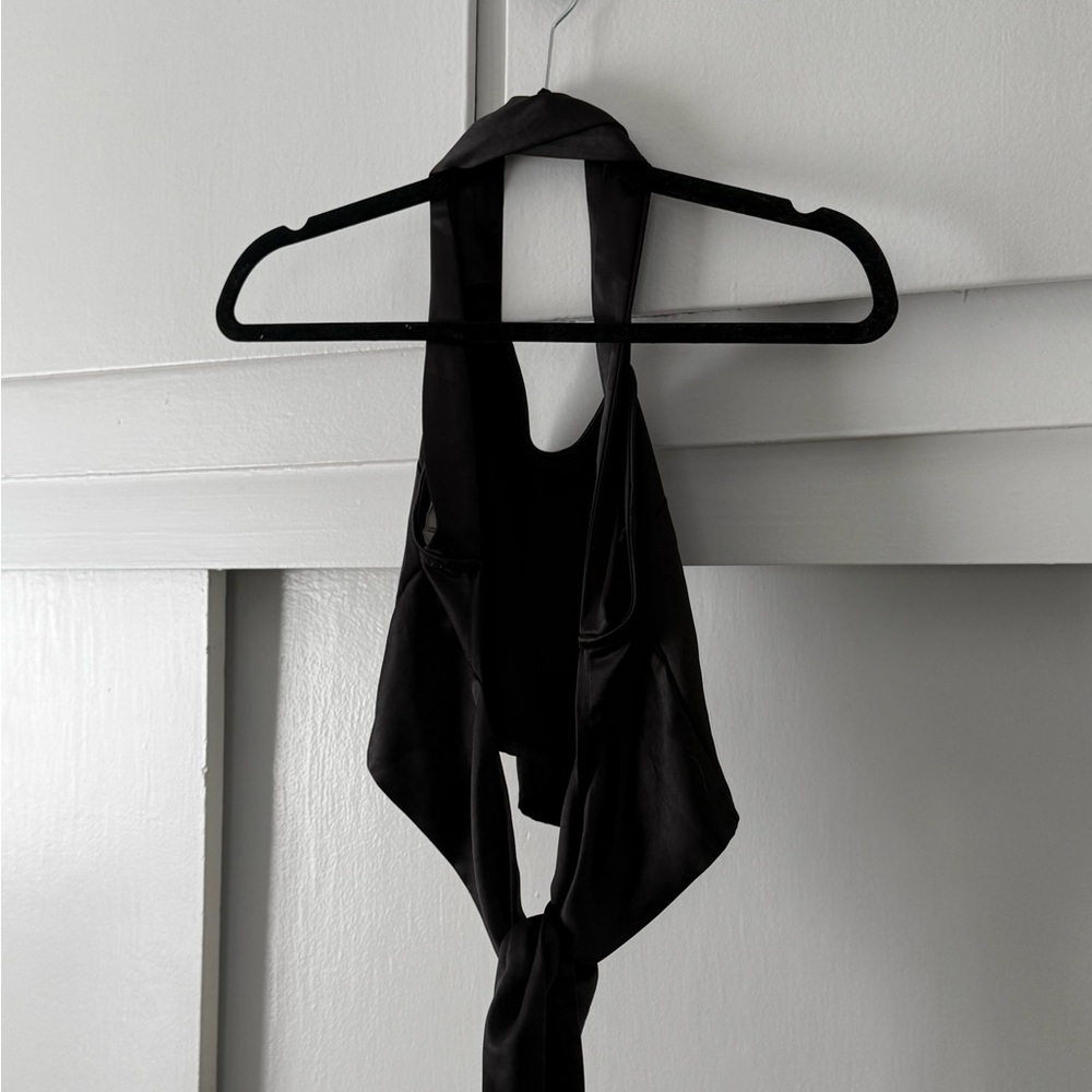 Satin Tie-Back Halter Top